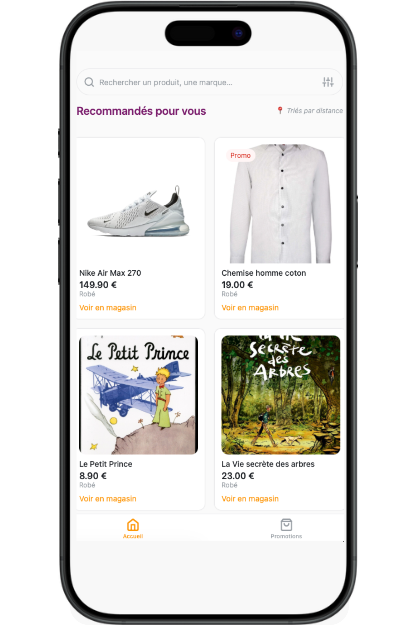 Aperçu de l’application toutOtour